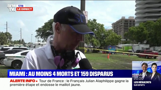 On n'envisage pas d'autres possibilités que l'espoir : témoignage du maire de Surfside, près de Miami, où un immeuble s'est effondré