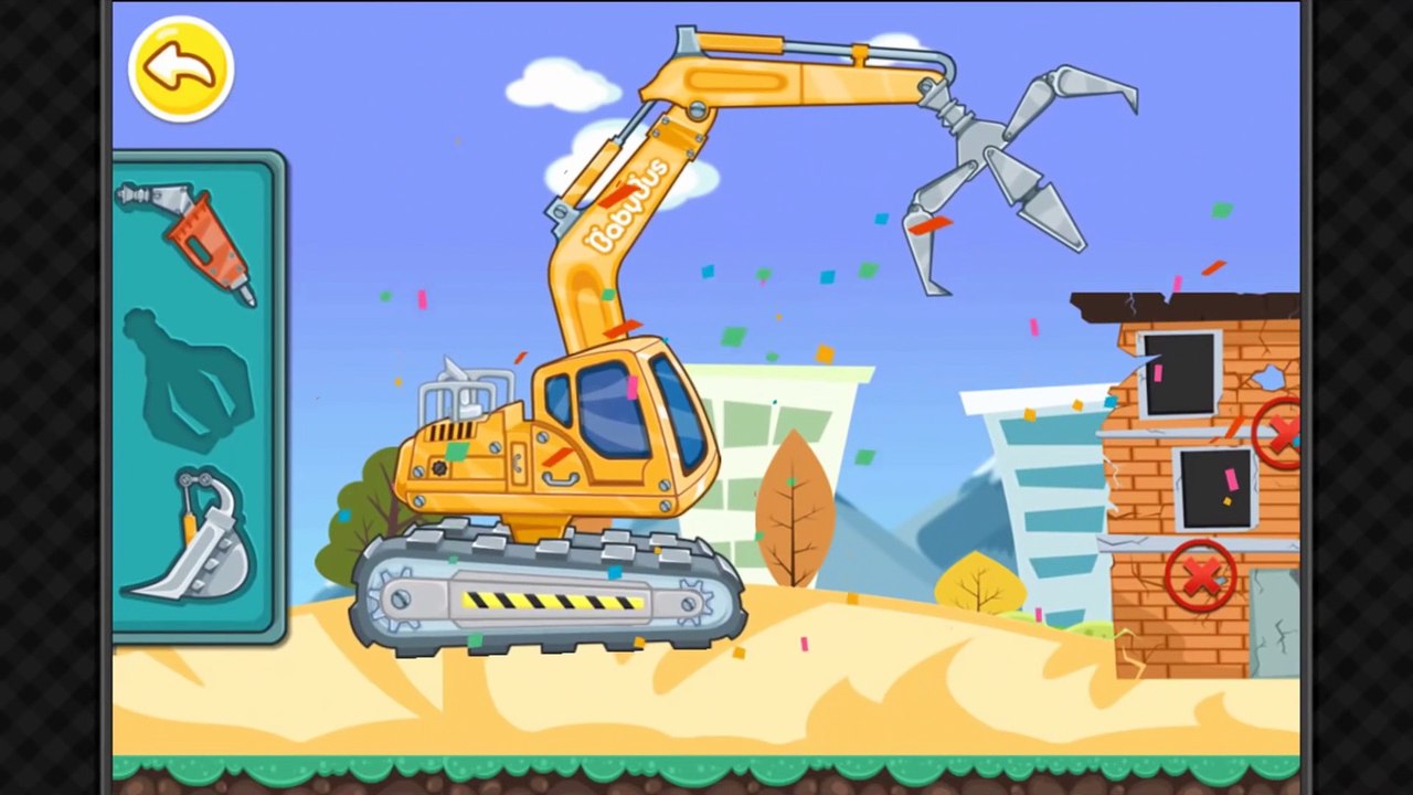 Construction Vehicles Heavy Machines - Crane Excavator Loader & Big Truck - App for Kids by BabyBus