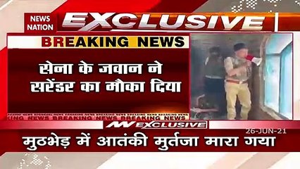 Watch How a terrorist surrenders before Indian Army on camera