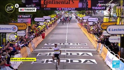 France’s Alaphilippe dons yellow jersey after winning Tour opener