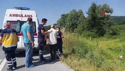 Kontrolden çıkan otomobil tarlaya uçtu