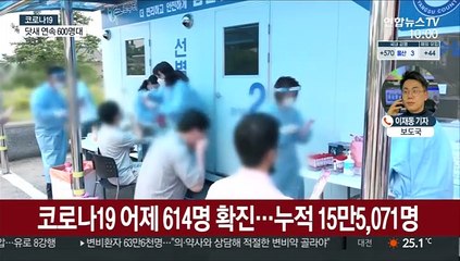 코로나19 614명 신규확진…닷새 연속 600명대