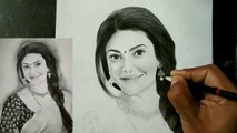 Kajal Agarwal pencil drawing video part -2  || Kajal Agarwal drawing tutorial  || Kajal Agarwal step