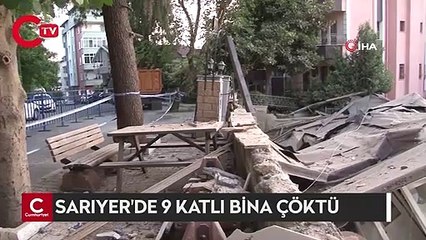 Sarıyer Bahçeköy'de daha önce boşaltılan 9 katlı bina çöktü