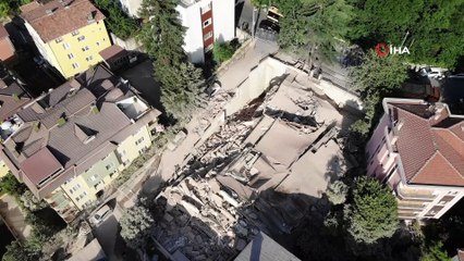 Sarıyer'de çöken 9 katlı bina gün ağarınca görüntülendi