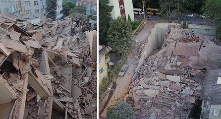 Sarıyer’de boşaltılan 9 katlı bina çöktü