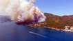 MUĞLA - Marmaris'te oteller ve yerleşim yerlerine yakın ormanlık alanda çıkan yangına müdahale ediliyor (2)