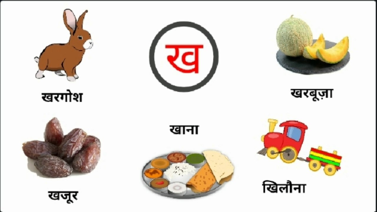 ख वाले शब्द Consonants with Picture in Hindi and English kha vale