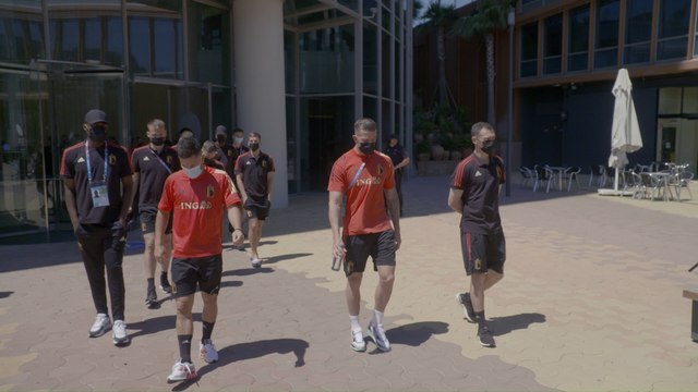 Les Diables rouges avant le match contre le Portugal