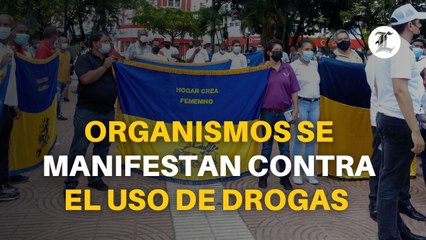 Varios organismos se reúnen en el Altar de la Patria para manifestarse contra el uso de drogas