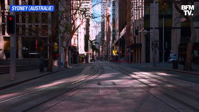 Les images des rues vides de Sydney, à nouveau confinée pour deux semaines