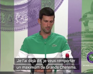 Wimbledon - Djokovic : "Ma principale motivation ? Remporter un maximum de Grands Chelem"