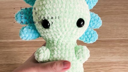 Easy Crochet Axolotl - Tutorial Part 2 | Free Amigurumi Animal Pattern For Beginners