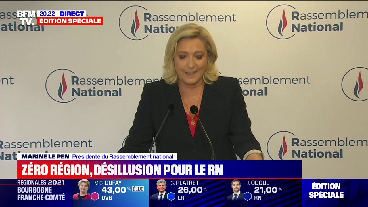 Régionales: Marine Le Pen fustige "une organisation désastreuse des scrutins"