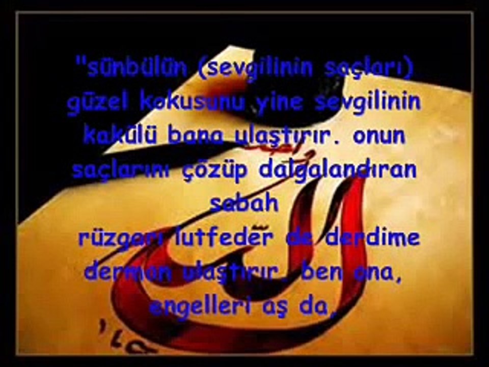 Kaside "Sünbülün rayihasın turra-i canan getirir"