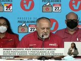 Diosdado Cabello:  Con el 30% de información procesada ya tenemos 21.353 postulados en el país