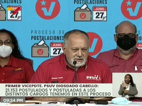 Diosdado Cabello: Con el 30% de información procesada ya tenemos 21.353 postulados en el país