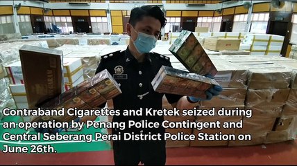 Penang police seize contraband  cigarettes and kretek worth RM7.8m in major bust