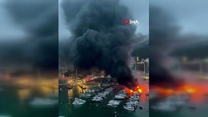 Hong Kong'da marinada yangın: 16 tekne yandı