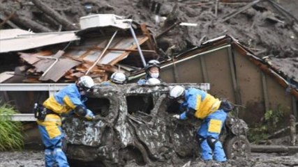 Watch: Landslide hits town in Japan