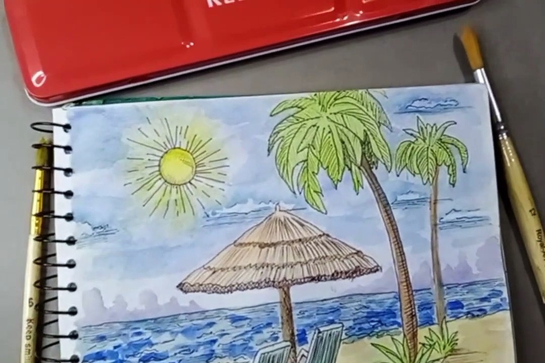 Complete Painting of Beach Scene I Final Painting I Episode 2