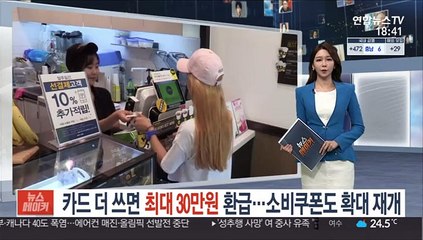 카드 더 쓰면 최대 30만원 환급…소비쿠폰도 확대 재개