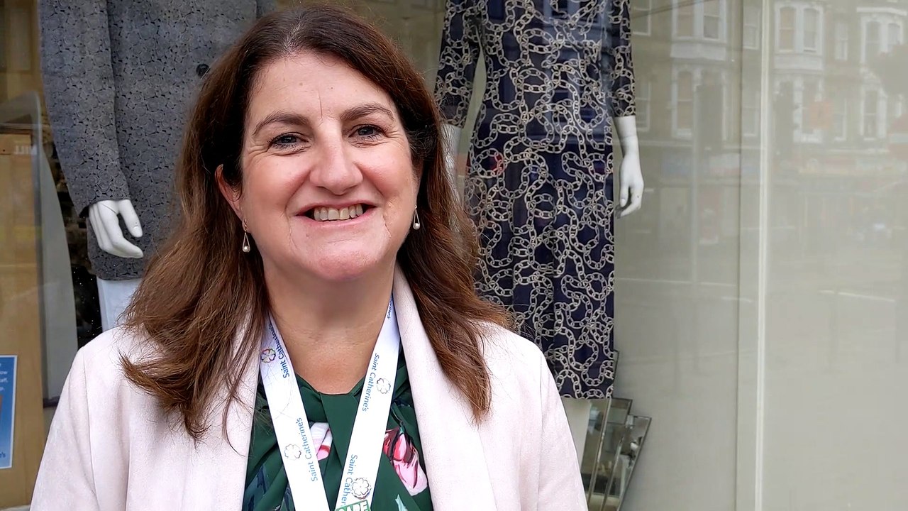 St Catherine's Tracy Calcraft thanks supporters at the new shop opening in Scarborough