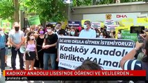 KADIKÖY ANADOLU LİSESİ'NDE ÖĞRENCİ VE VELİLERDEN 'TAŞINMAK İSTEMİYORUZ' EYLEMİ