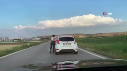 Patenli gencin tehlikeli yolculuğu kamerada