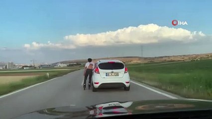 Patenli gencin tehlikeli yolculuğu kamerada