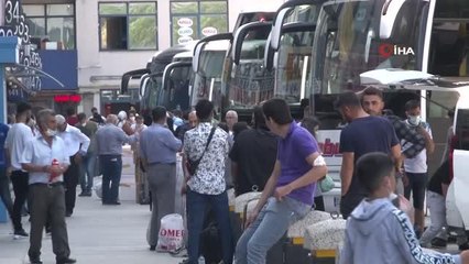 Otogarda bayram yoğunluğu başladı