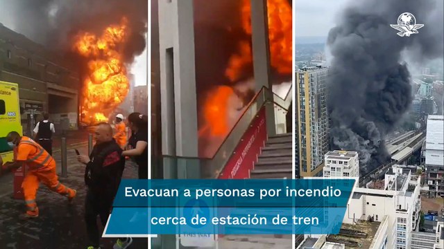 Registran fuerte incendio cerca de estación de tren en Londres