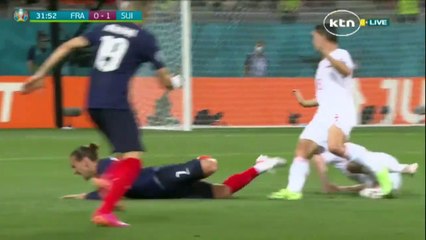 Switzerland's receives a yellow card