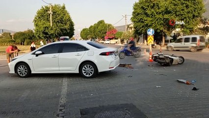 Otomobil ile motosiklet çarpıştı: 1 ağır yaralı