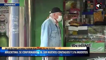 Coronavirus en Argentina: confirmaron 576 muertes y 18.389 contagios en las últimas 24 horas