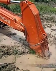 excavator got stuck in mud