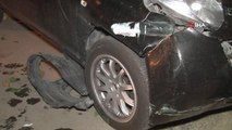Sarıyer'de kontrolden çıkan otomobil caddeye uçtu: 1 yaralı