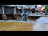Road Caves In After Heavy Rain In Delhi