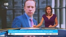 UK Health Minister Matt Hancock resigns over kiss pics DW News
