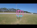 Drone Almost Falls And Hits Ground While Moving Around 3D Cube