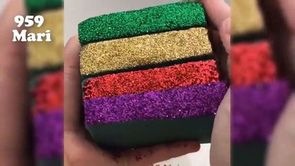 CRUSHING FLORAL FOAM WET Vs DRY AND GUESS THE COLOR GLITTER FOAM SATISFYING ASMR