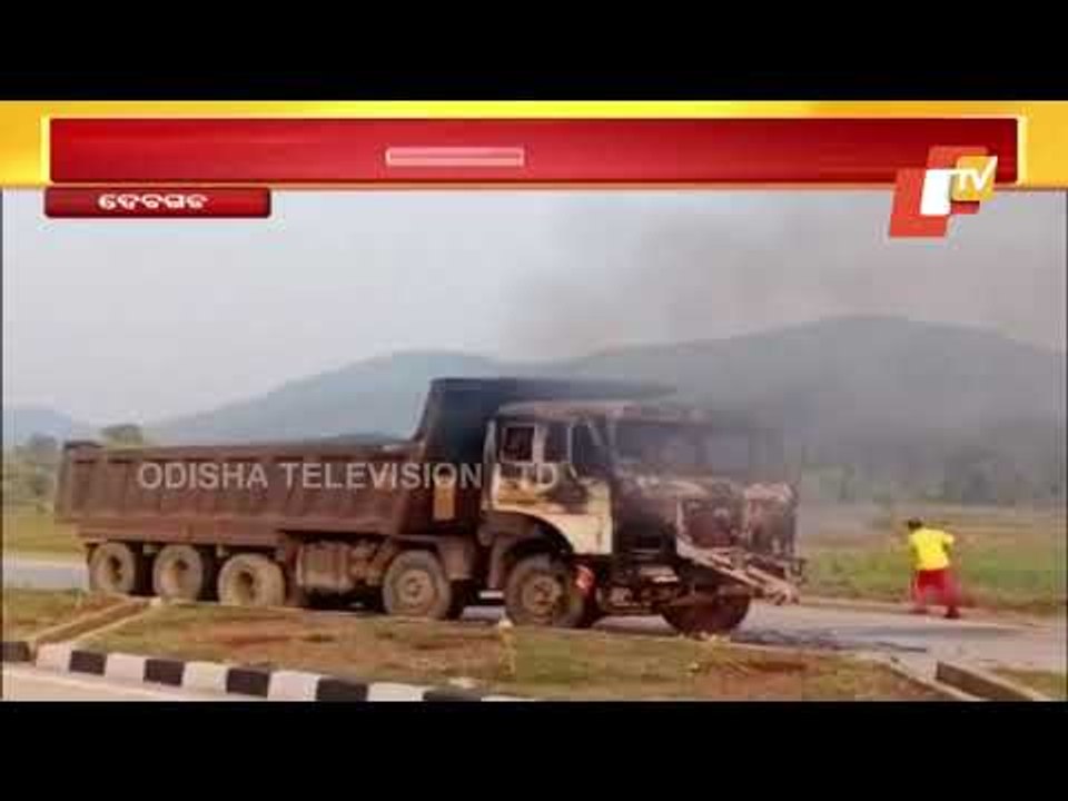 Moving Truck Catches Fire Due To Short Circuit In Deogarh, Driver Escapes Mishap
