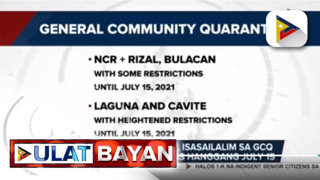 Bagong quarantine classifications para sa iba't ibang bahagi ng phl sa susunod na buwan, inilabas na; Recorded violations sa minimum public health protocols, tumaas ayon sa DILG; travel restrictions sa pitong bansa, pinalawig hanggang July 15