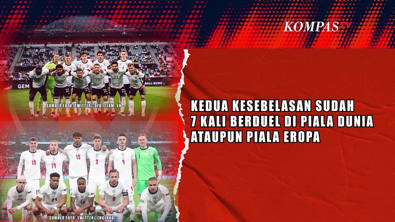 Inggris vs Jerman, Duel Nostalgia Kedua Tim di Turnamen Besar