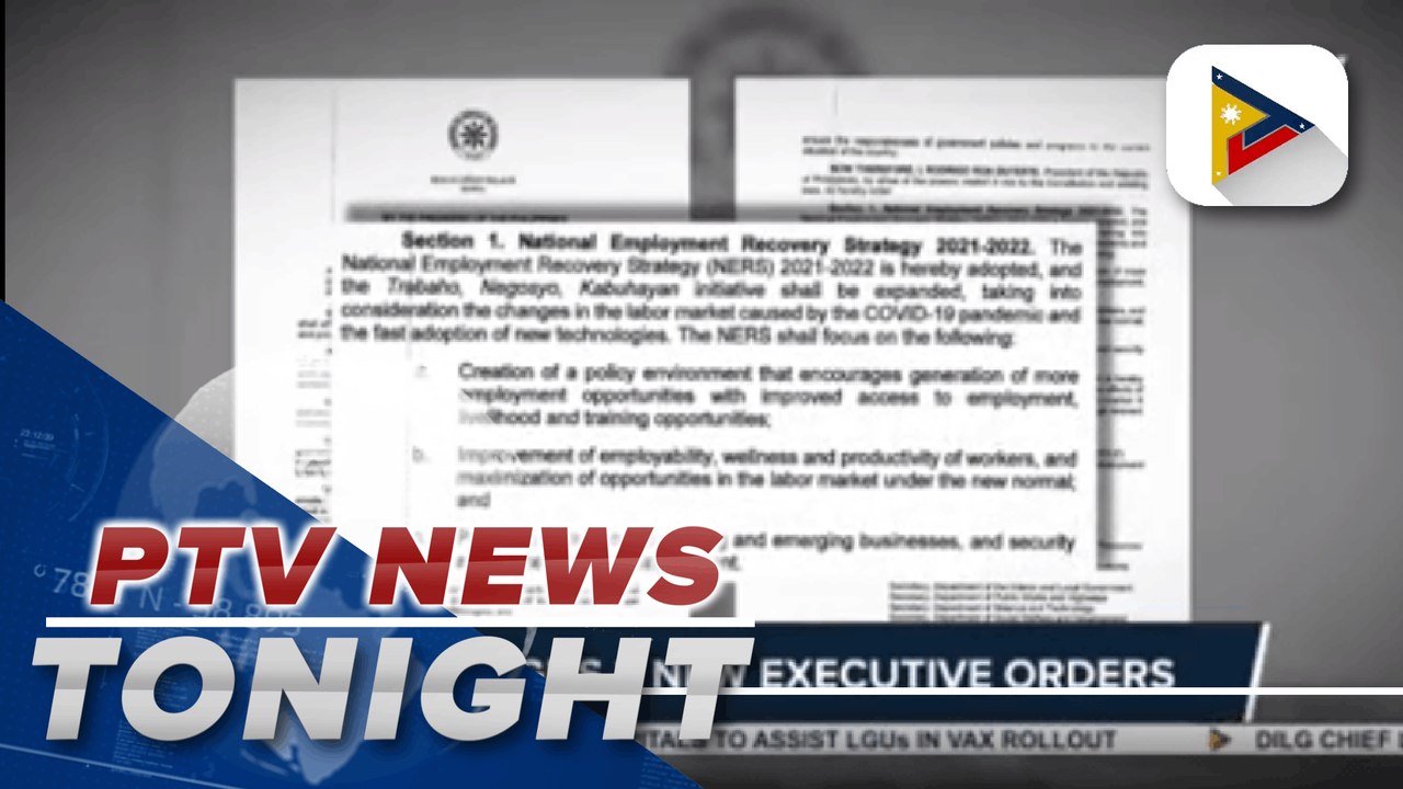 PRRD signs 3 new Executive Orders; DENR: Air quality in North Caloocan, Mandaluyong, San Juan and Marikina reached Orange Alert Level; PNP orders probe on vaccine schedule fixing scheme; MPD spokesperson believes Police Exec. M/Sgt. Dipasupil was depresse