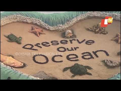 World Ocean Day | Sudarsan Pattnaik Carves Sand Art On Puri Sea Beach