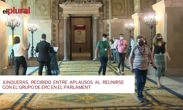Así ha sido la emotiva bienvenida de ERC a Oriol Junqueras