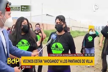 Pantanos de Villa: bloquean acequias con rocas y piedras para instalar estacionamiento