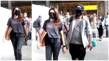 B-Town's Adorable Couple Shahid Kapoor & Mira Rajput Snapped At The Airport