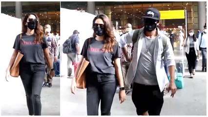 B-Town's Adorable Couple Shahid Kapoor & Mira Rajput Snapped At The Airport